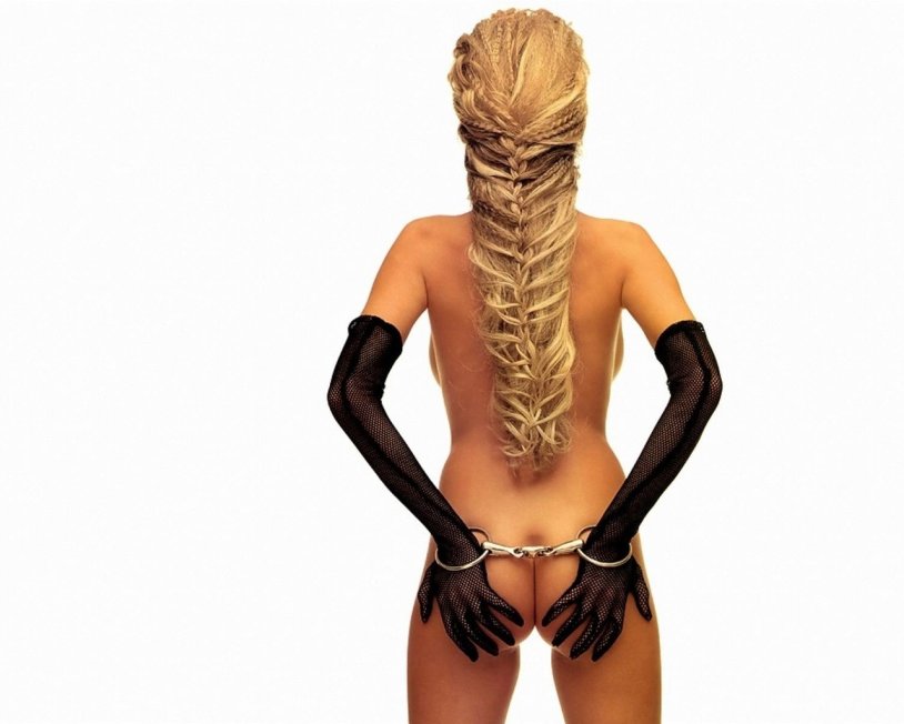 Girl with braids bdsm