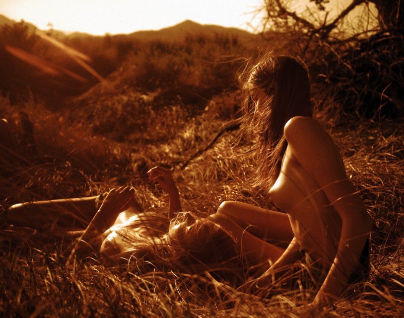 Erotic girl in the forest