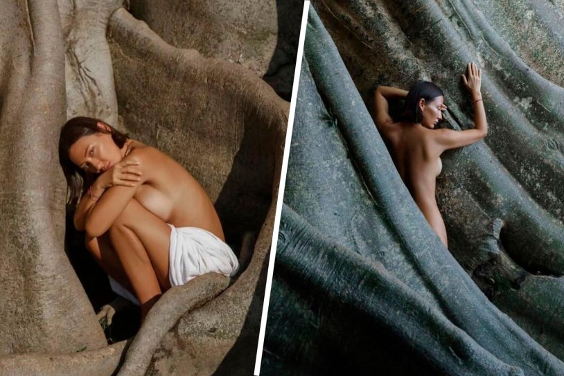 Photoshoot for a brand of clothing in a greenhouse