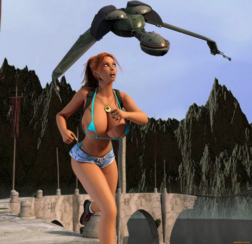 Blackadder Lara Croft Boob 3D