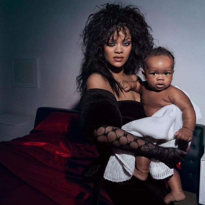 Rihanna with her son