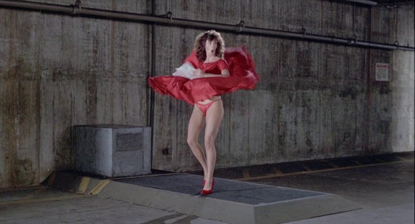 Kelly Lebrok in a red dress