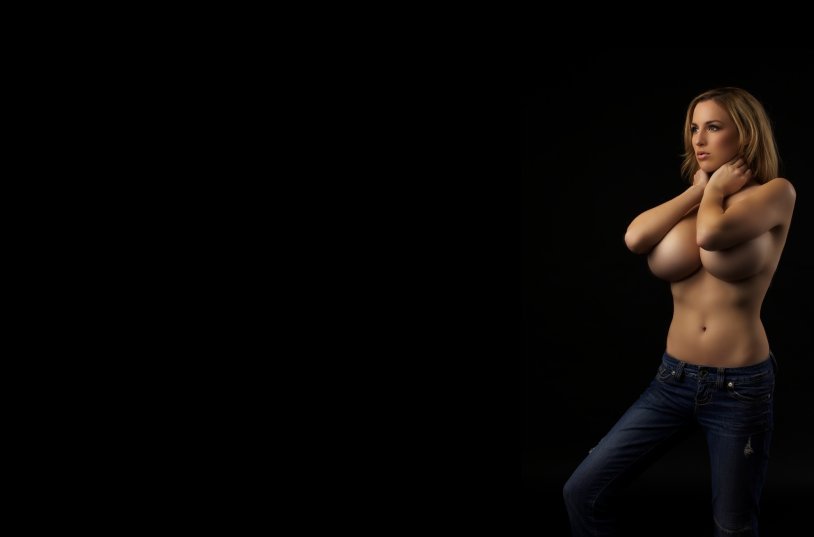 Girls with tits on a dark background