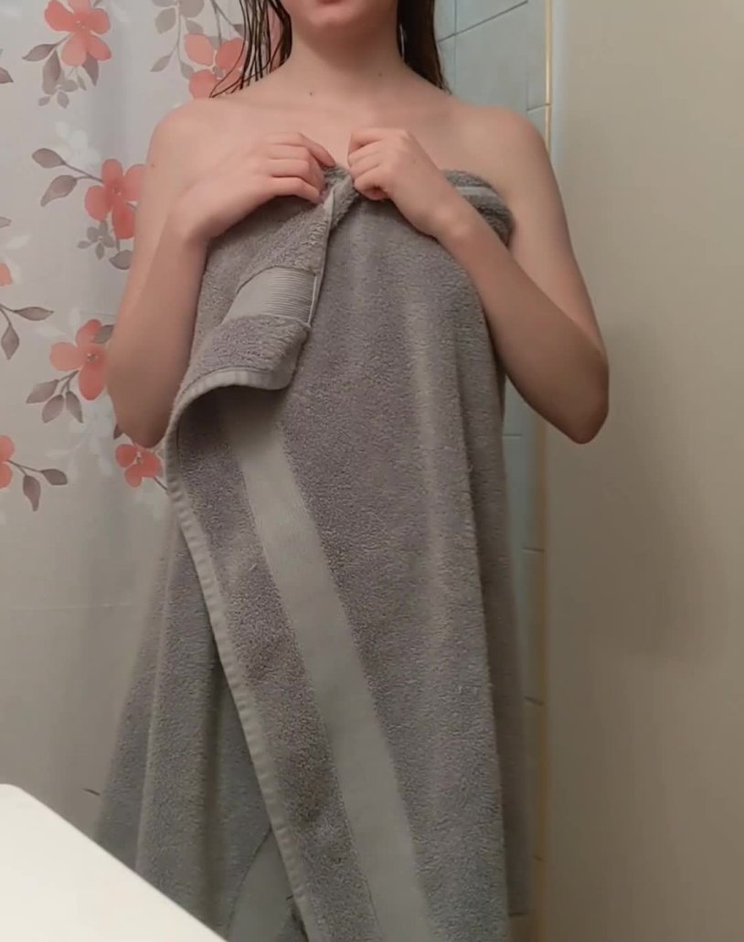 Small tits in a towel